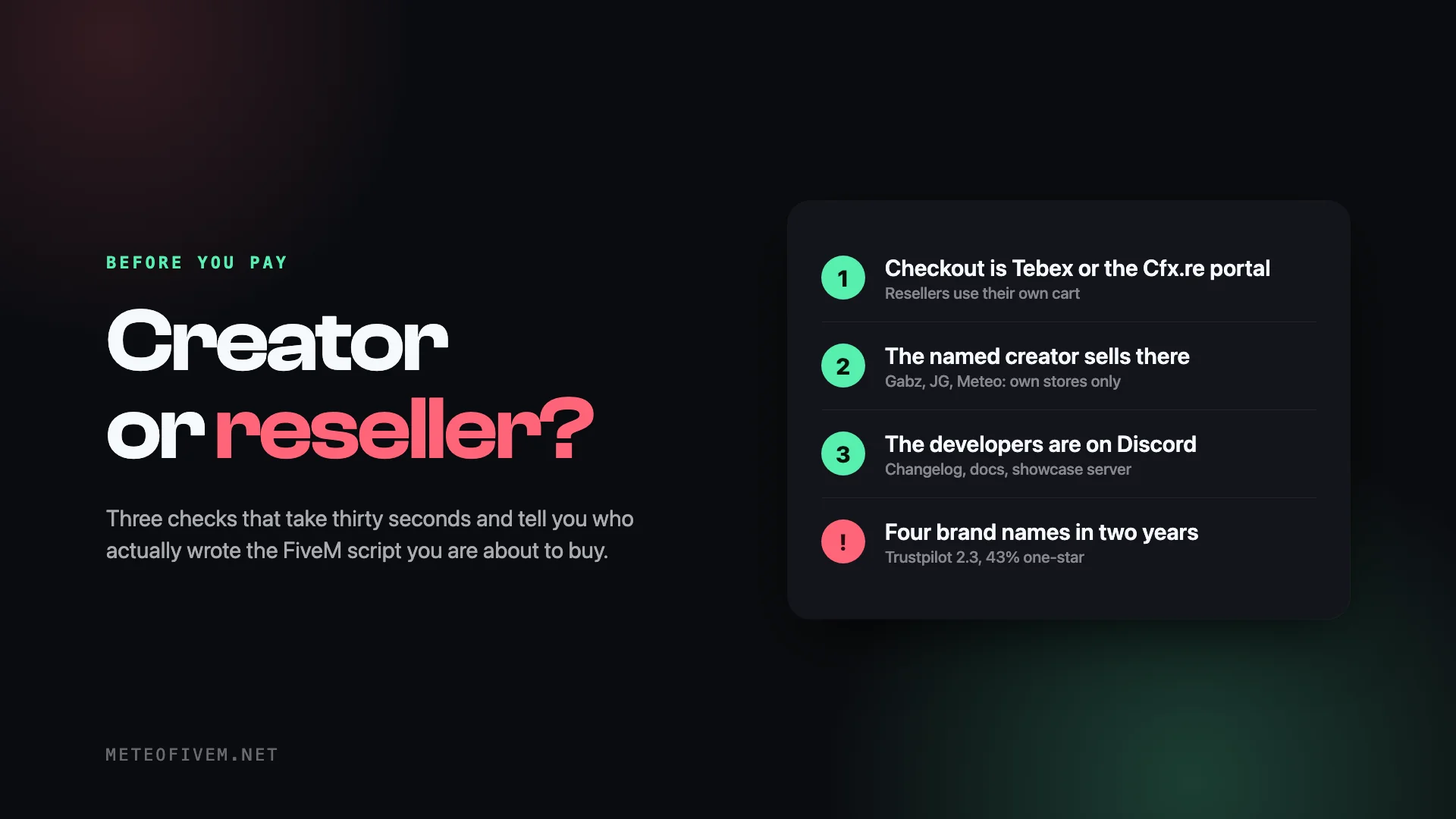 How to Spot a FiveM Script Reseller Before You Pay (2026)