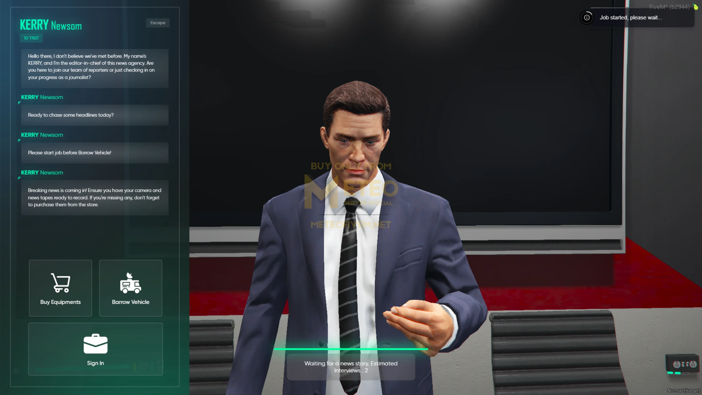 Advanced FiveM News Job - Meteo Studios Fivem Server