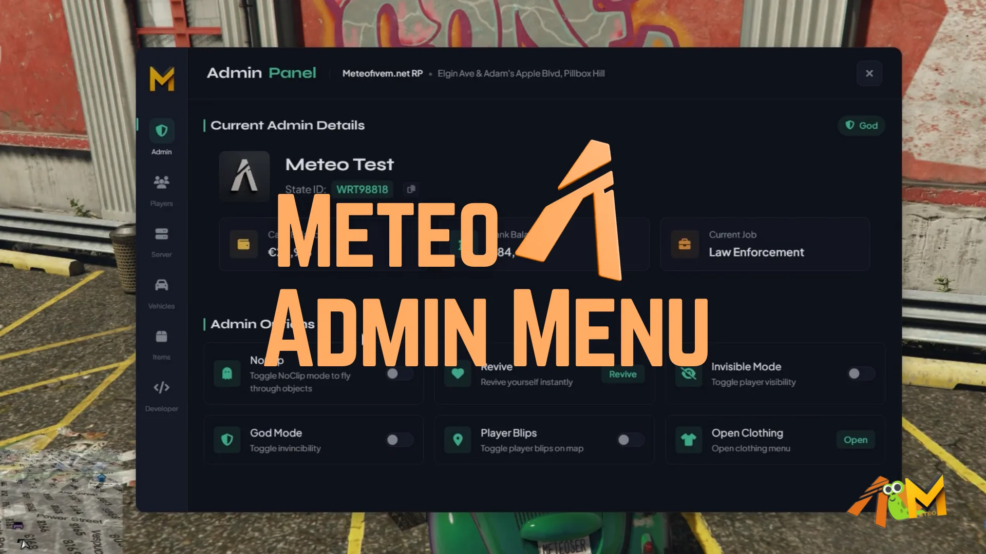 Meteo Admin Menu | Meteo Studios